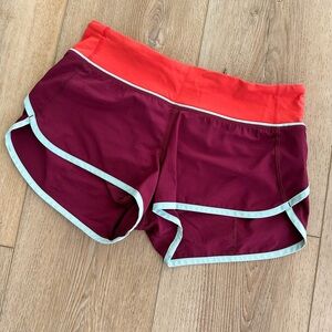 Lululemon Athletica Red and Orange Athletic Shorts